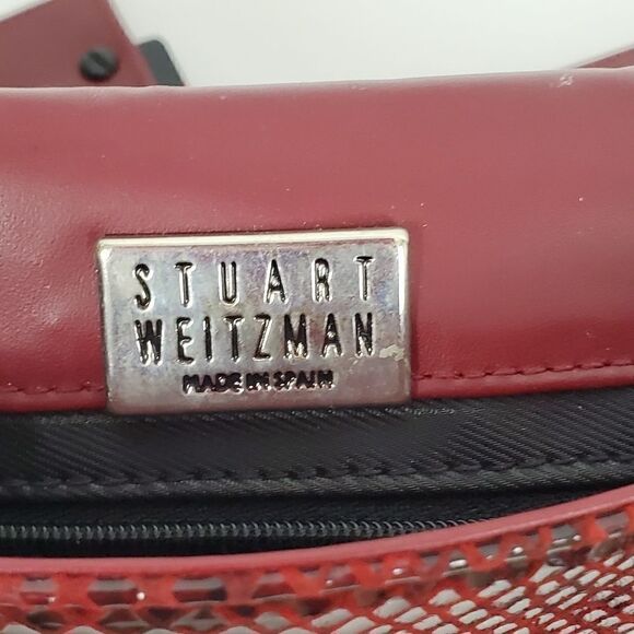 Stuart Weitzman Bag Clutch Shoulder Bag Red/Black - Picture 6 of 8